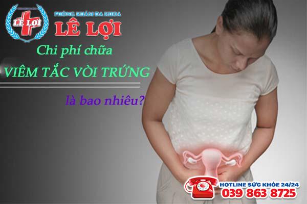 chi phí điều trị viêm tắc vòi trứng tại TP Vinh Nghệ An là bao nhiêu